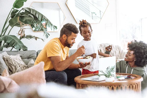 Family eating a meal